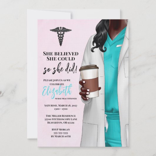 White Coat Médicale School Graduation Invitation (Devant)