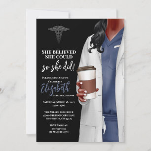 White Coat Médicale School Graduation Invitation
