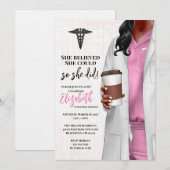 White Coat Médicale School Graduation Invitation (Devant / Derrière)