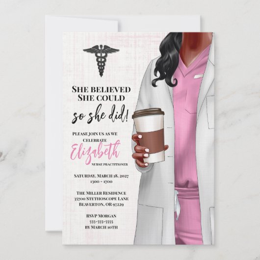 White Coat Médicale School Graduation Invitation (Devant)