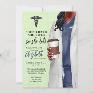 White Coat Médicale School Graduation Invitation