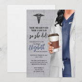 White Coat Médicale School Graduation Invitation (Devant / Derrière)