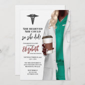 White Coat Médicale School Graduation Invitation (Devant / Derrière)