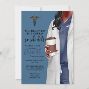 White Coat Médicale School Graduation Invitation
