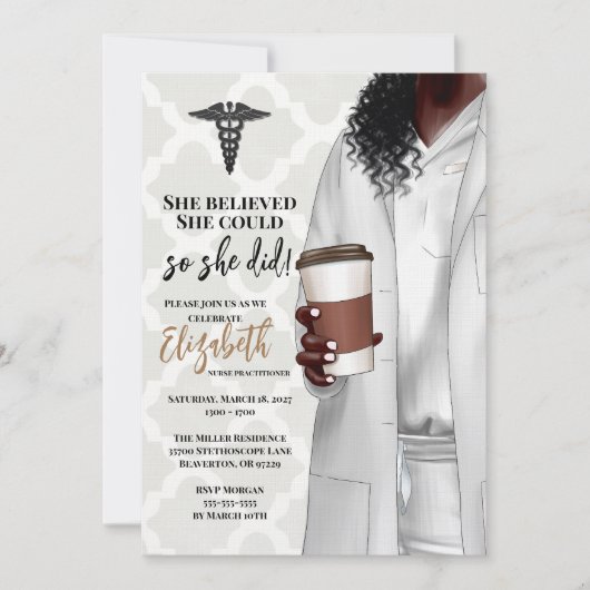 White Coat Médicale School Graduation Invitation (Devant)