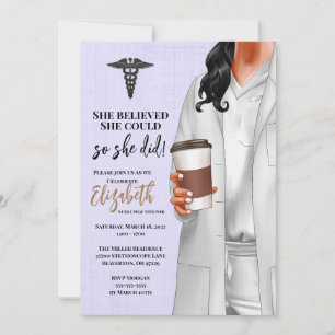 White Coat Médicale School Graduation Invitation