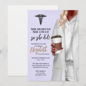 White Coat Médicale School Graduation Invitation (Devant / Derrière)