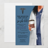 White Coat Médicale School Graduation Invitation (Devant / Derrière)