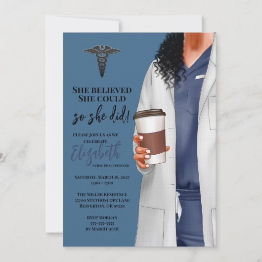 White Coat Médicale School Graduation Invitation (Devant)