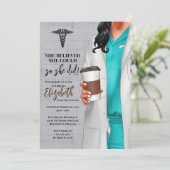 White Coat Médicale School Graduation Invitation (Debout devant)