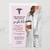 White Coat Médicale School Graduation Invitation (Devant / Derrière)