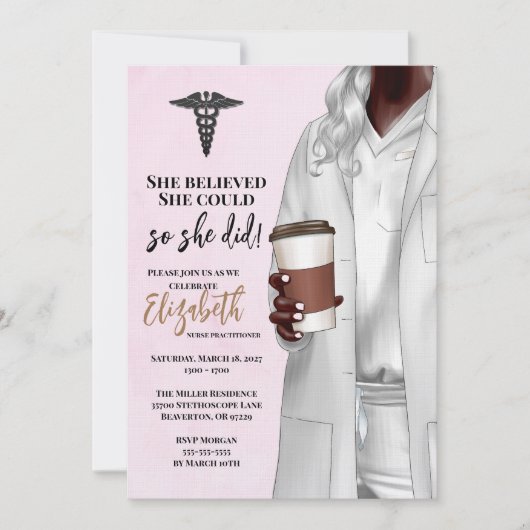 White Coat Médicale School Graduation Invitation (Devant)
