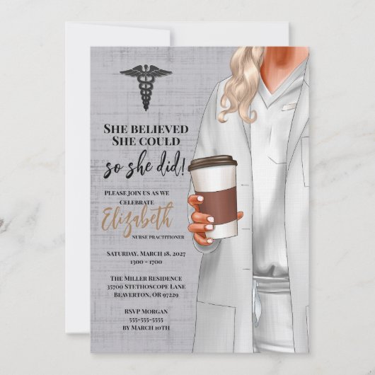 White Coat Médicale School Graduation Invitation (Devant)