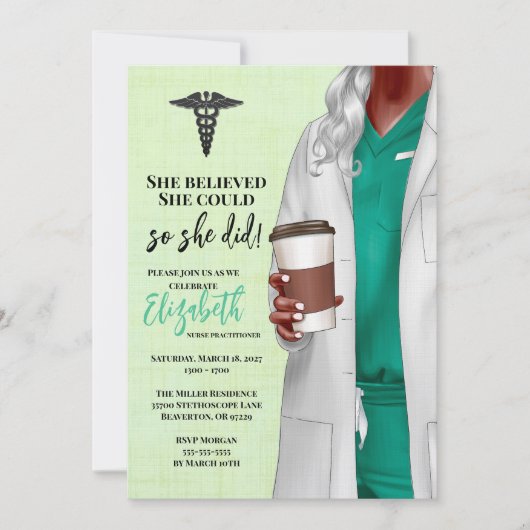 White Coat Médicale School Graduation Invitation (Devant)