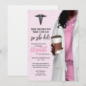 White Coat Médicale School Graduation Invitation (Devant / Derrière)