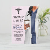 White Coat Médicale School Graduation Invitation (Debout devant)