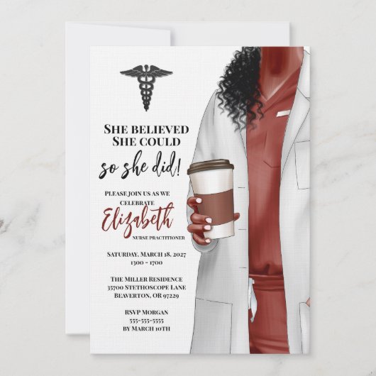 White Coat Médicale School Graduation Invitation (Devant)