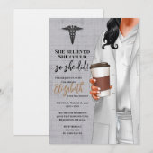 White Coat Médicale School Graduation Invitation (Devant / Derrière)