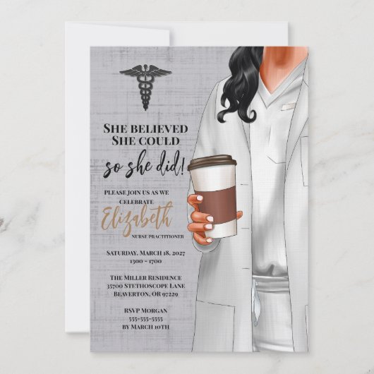 White Coat Médicale School Graduation Invitation (Devant)