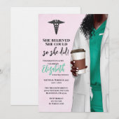 White Coat Médicale School Graduation Invitation (Devant / Derrière)