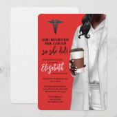 White Coat Médicale School Graduation Invitation (Devant / Derrière)