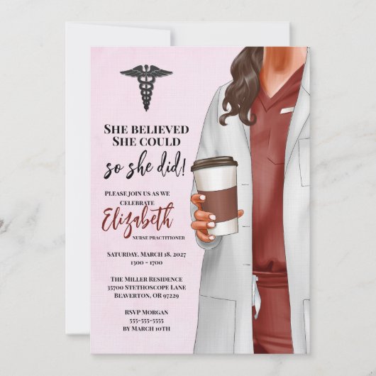 White Coat Médicale School Graduation Invitation (Devant)