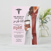 White Coat Médicale School Graduation Invitation (Debout devant)