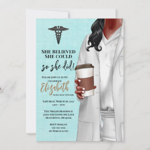 White Coat Médicale School Graduation Invitation