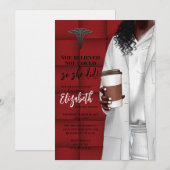 White Coat Médicale School Graduation Invitation (Devant / Derrière)