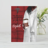 White Coat Médicale School Graduation Invitation (Debout devant)