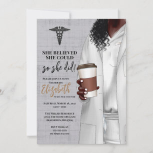 White Coat Médicale School Graduation Invitation