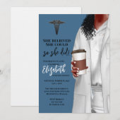 White Coat Médicale School Graduation Invitation (Devant / Derrière)