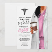 White Coat Médicale School Graduation Invitation (Devant / Derrière)