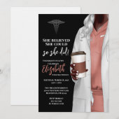 White Coat Médicale School Graduation Invitation (Devant / Derrière)