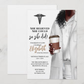 White Coat Médicale School Graduation Invitation (Devant / Derrière)