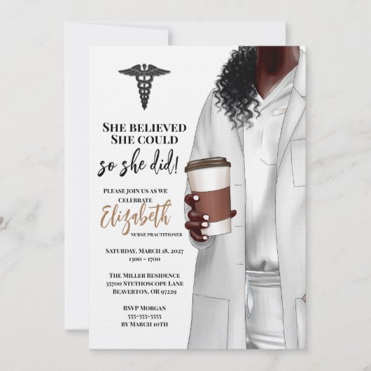 White Coat Médicale School Graduation Invitation (Devant)