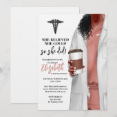 White Coat Médicale School Graduation Invitation (Devant / Derrière)