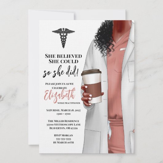 White Coat Médicale School Graduation Invitation (Devant)