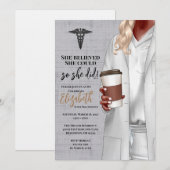 White Coat Médicale School Graduation Invitation (Devant / Derrière)
