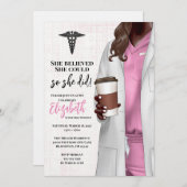 White Coat Médicale School Graduation Invitation (Devant / Derrière)