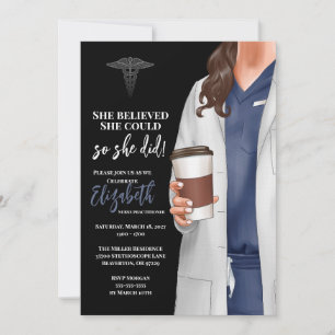 White Coat Médicale School Graduation Invitation