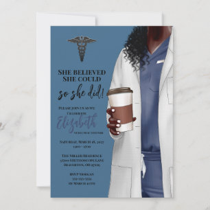 White Coat Médicale School Graduation Invitation