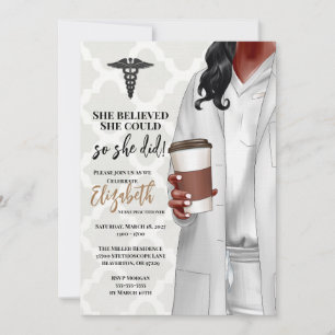 White Coat Médicale School Graduation Invitation