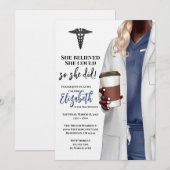 White Coat Médicale School Graduation Invitation (Devant / Derrière)