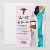 White Coat Médicale School Graduation Invitation (Devant / Derrière)