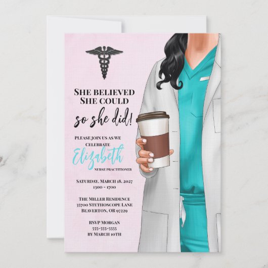 White Coat Médicale School Graduation Invitation (Devant)
