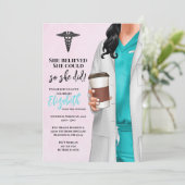 White Coat Médicale School Graduation Invitation (Debout devant)