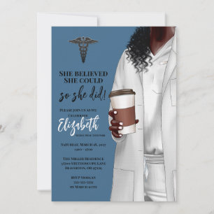 White Coat Médicale School Graduation Invitation