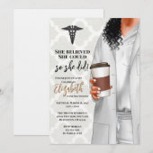 White Coat Médicale School Graduation Invitation (Devant / Derrière)