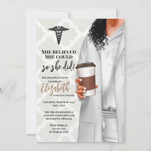 White Coat Médicale School Graduation Invitation (Devant)